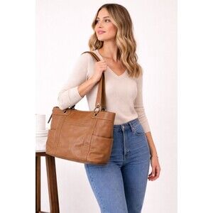 Leather Purse Great American Leather Works Handbag 100% Cow Hide Brown Western